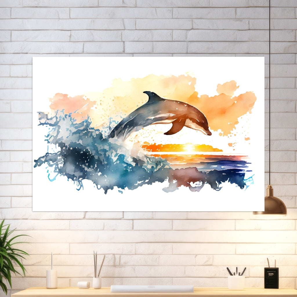 Dolphin Sundown - 4 - Arbeitszimmer - Alu-Prints - Acrylglas 