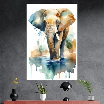 Elefant in einer Oase - 2 - Wohnzimmer - Alu-Prints - Acrylglas 