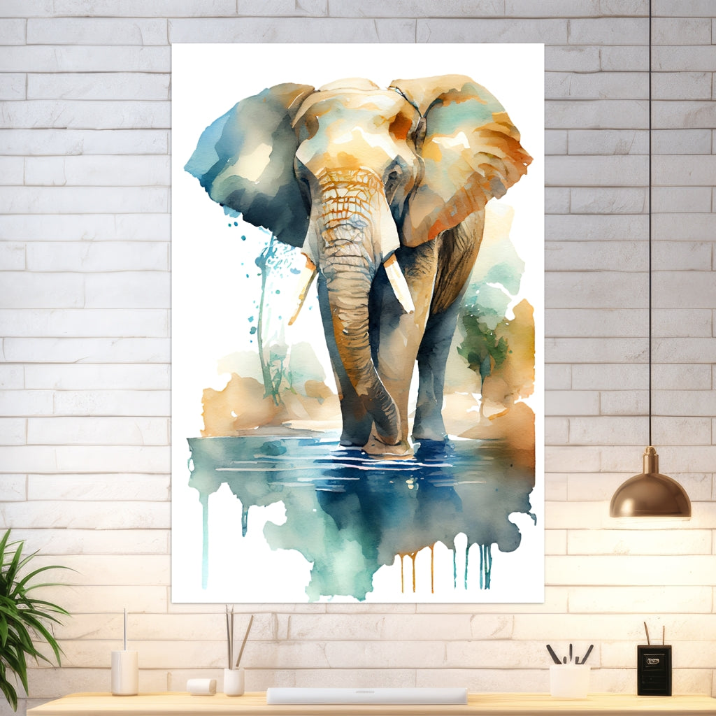 Elefant in einer Oase - 4 - Arbeitszimmer - Alu-Prints - Acrylglas 