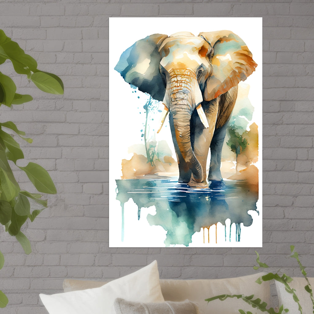 Elefant in einer Oase - 5 - Wohnzimmer - Alu-Prints - Acrylglas 