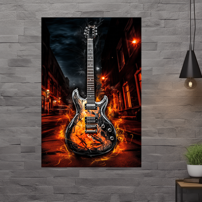 Flames of Inspiration - Urban-Guitar - Hochformat - Wand neutral - Alu-Dibond - Acrylglas 