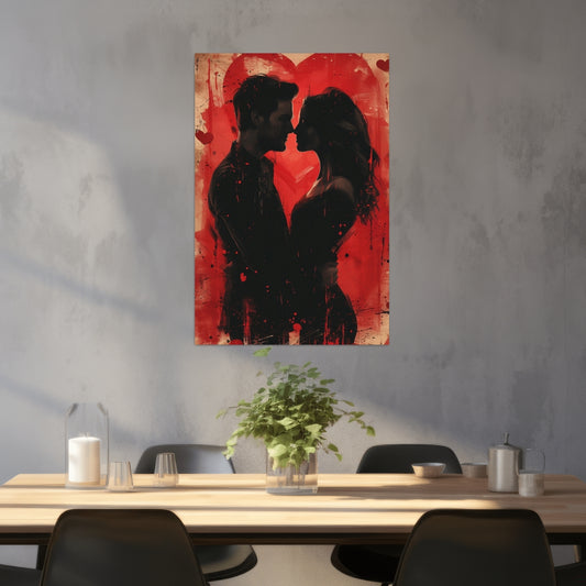 Whispers of Love -  My Valentine - digital Art - Hochformat - Esszimmer graue Wand - Alu-Dibond - Acrylglas 